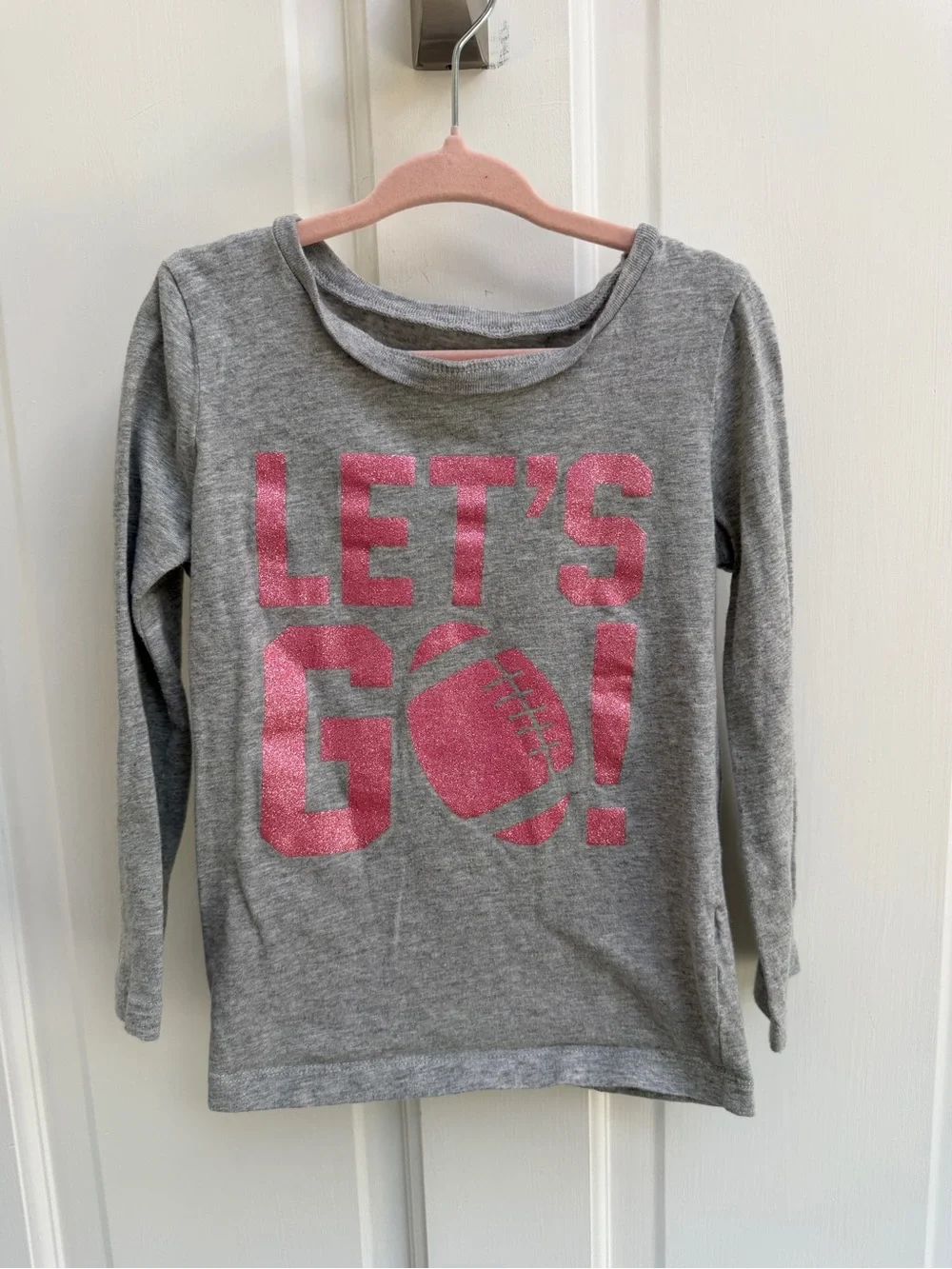 Carter's Girls 4 Gray Long-Sleeve Tee Shirt with Pink